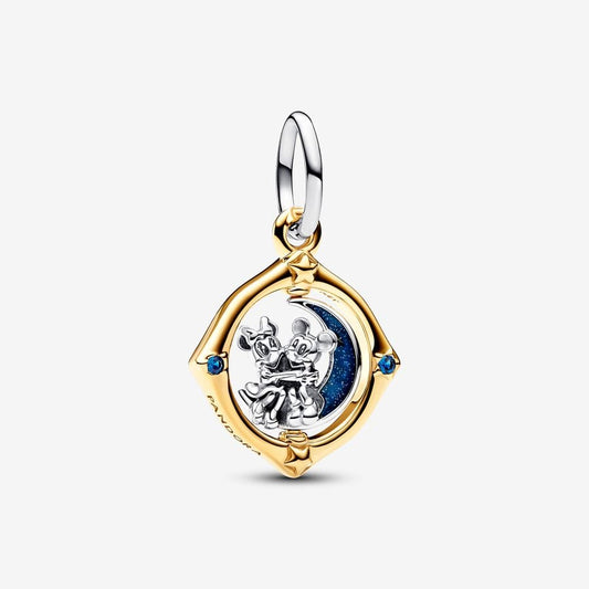 Mickey Mouse & Minnie Mouse Two-tone Spinning Moon Dangle