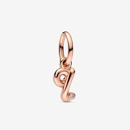 Letter Q Script Alphabet Dangle Charm