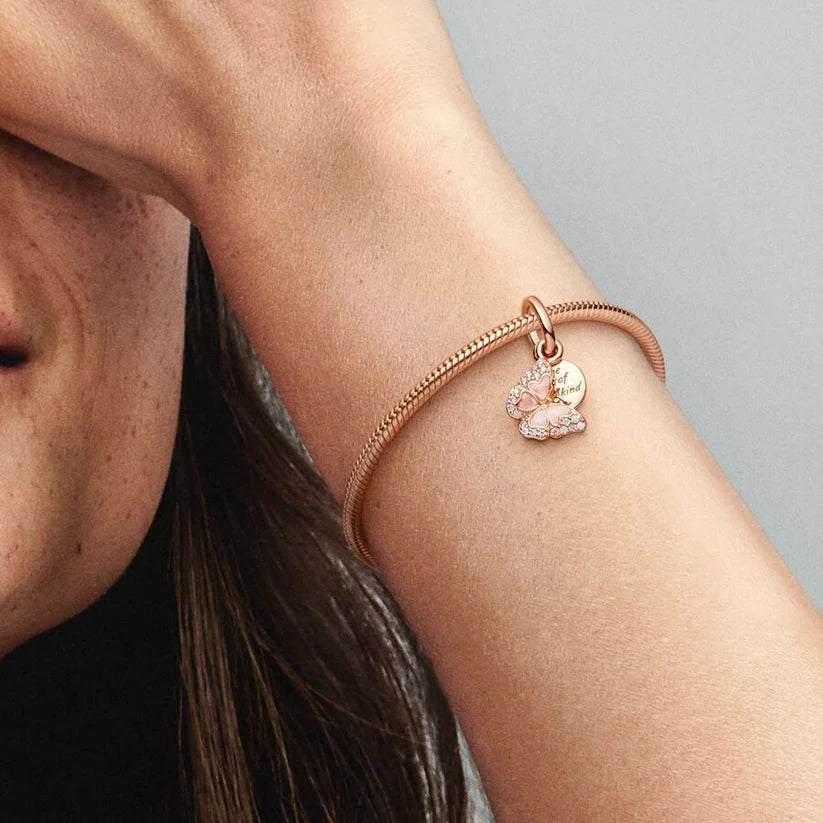 Pink Butterfly & Quote Charm