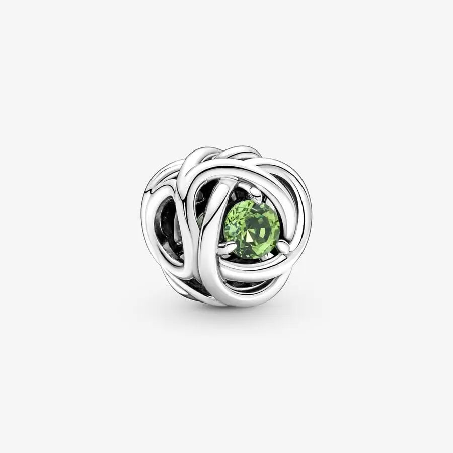 August Spring Green Eternity Circle Charm