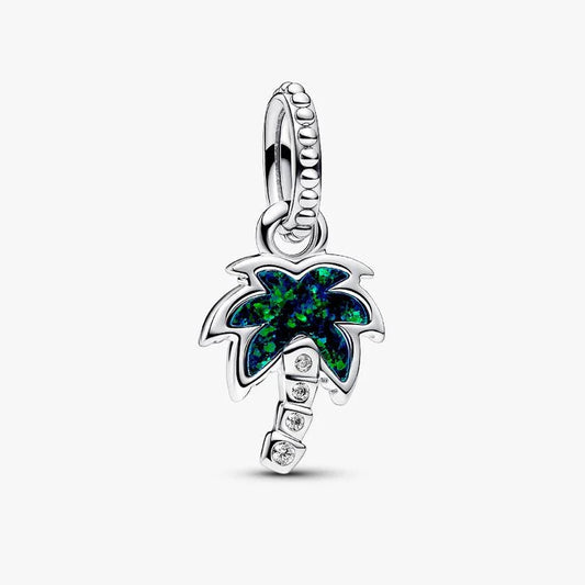 Opalescent green palm tree
