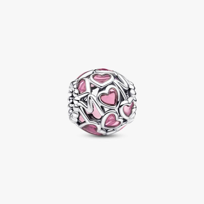 Pink Openwork Hearts Mom