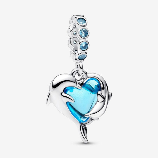 Blue Murano Glass Dolphins