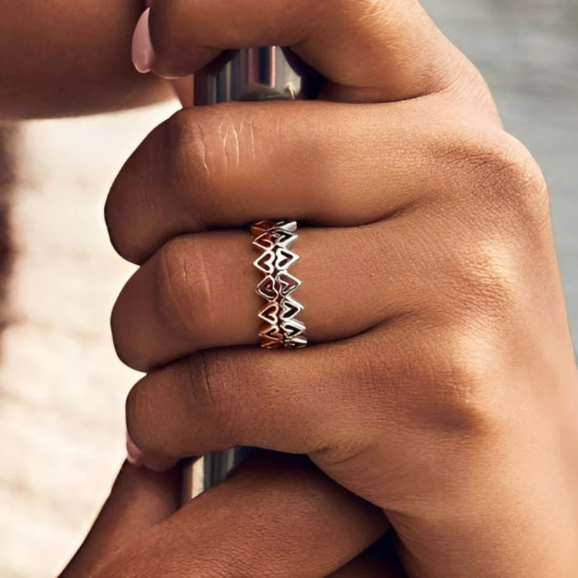 Freehand Hearts Ring