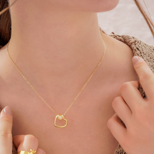 Collar Corazón Perla