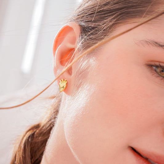 Aretes Corazón Anatómico Oro