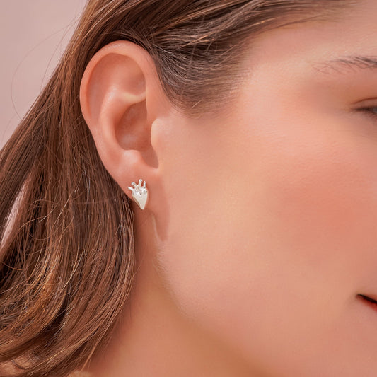 Aretes Corazón Anatómico Plata