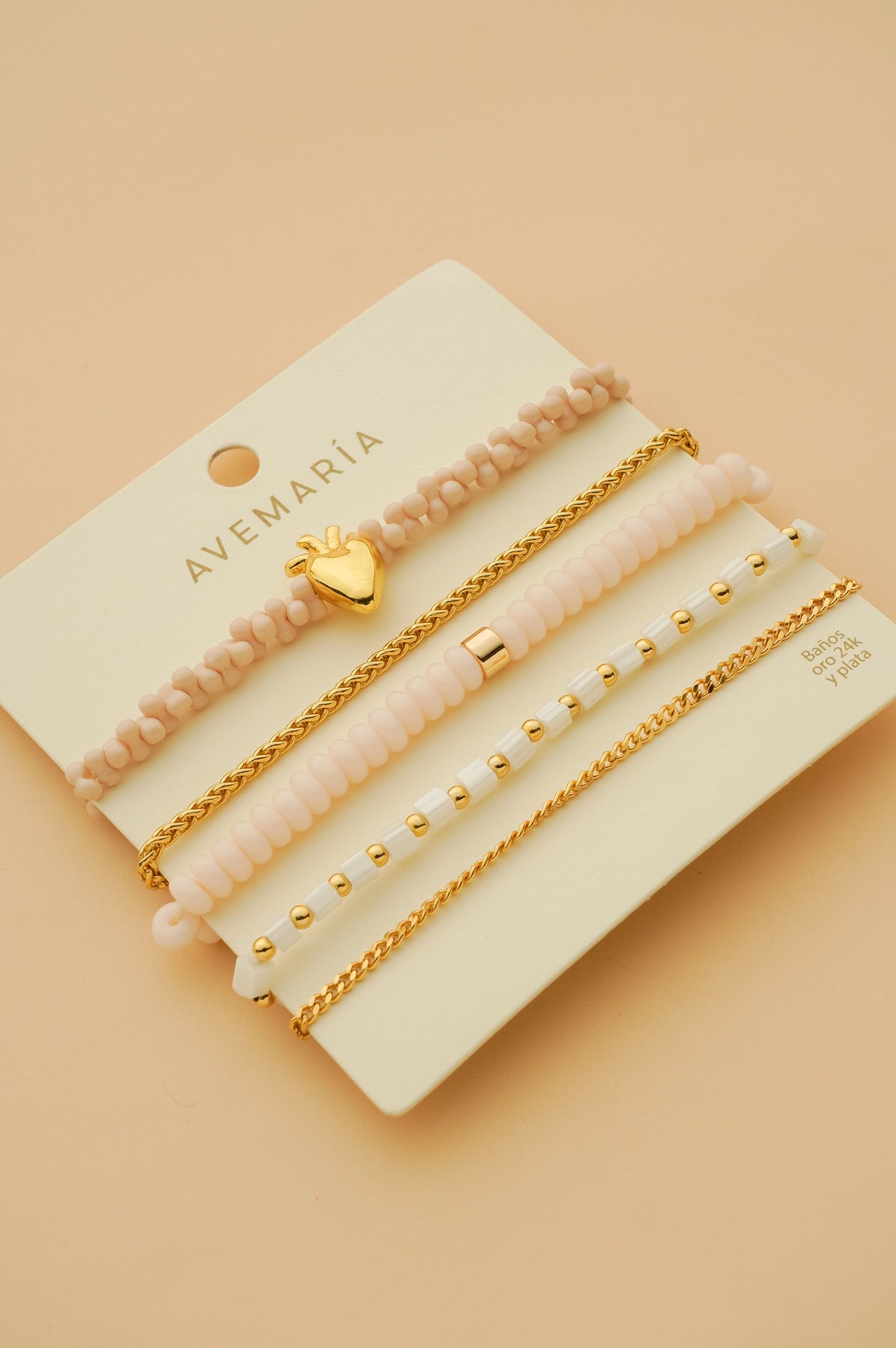 Set X4 Pulseras Corazón Anatómico