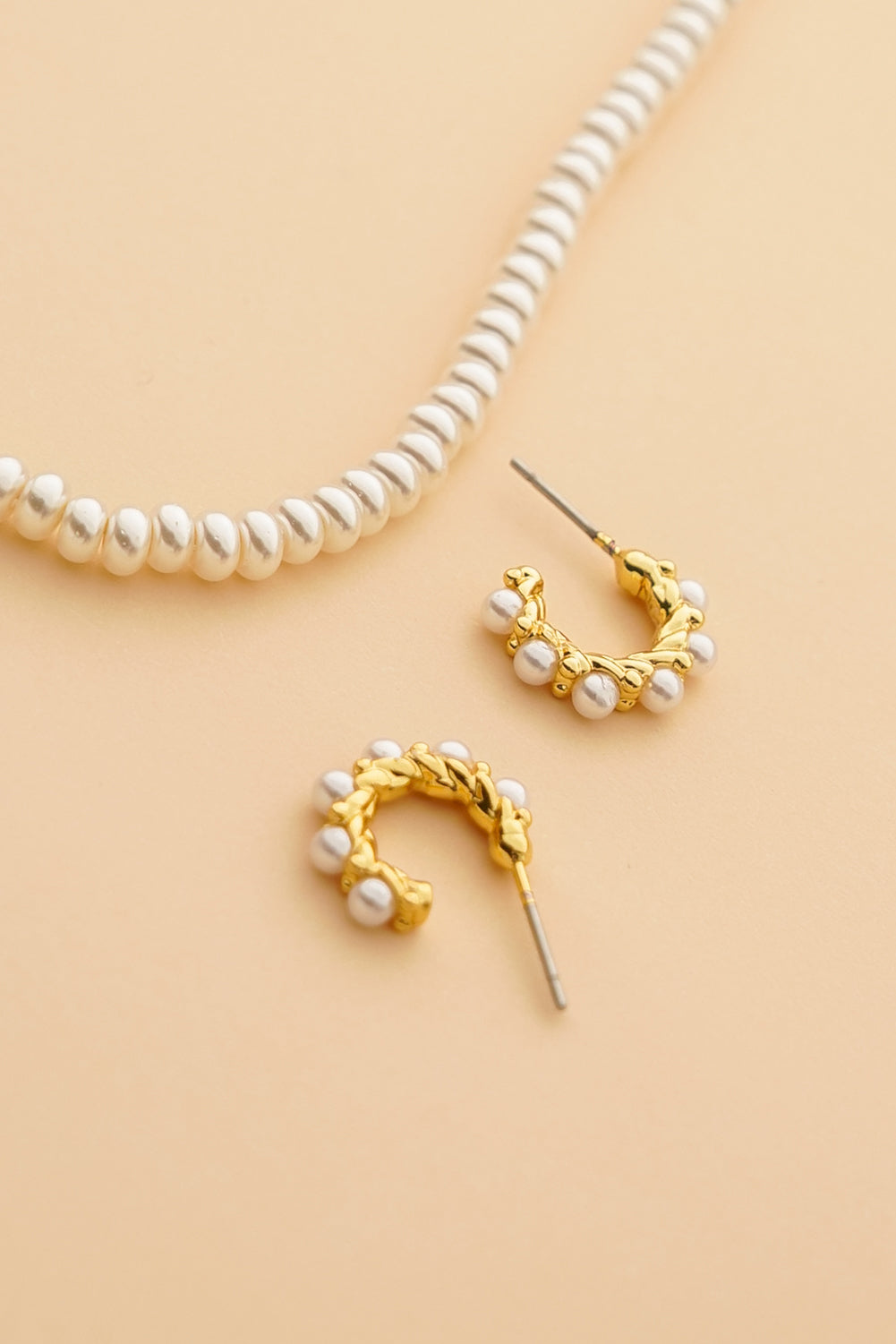 Collar + Argollas Perlas