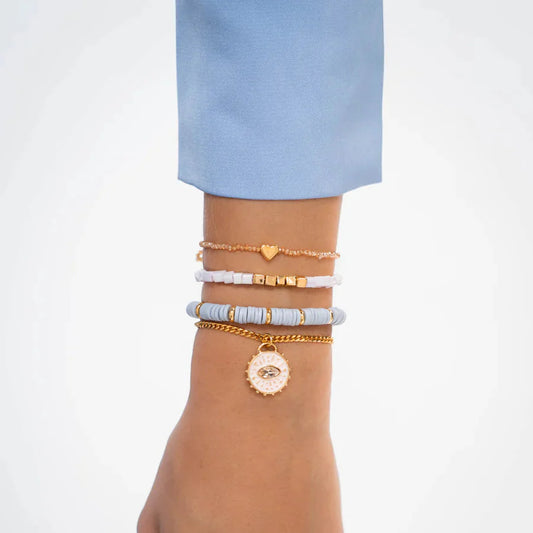 Set x4 Pulseras Intuicion Cristal + Aretes