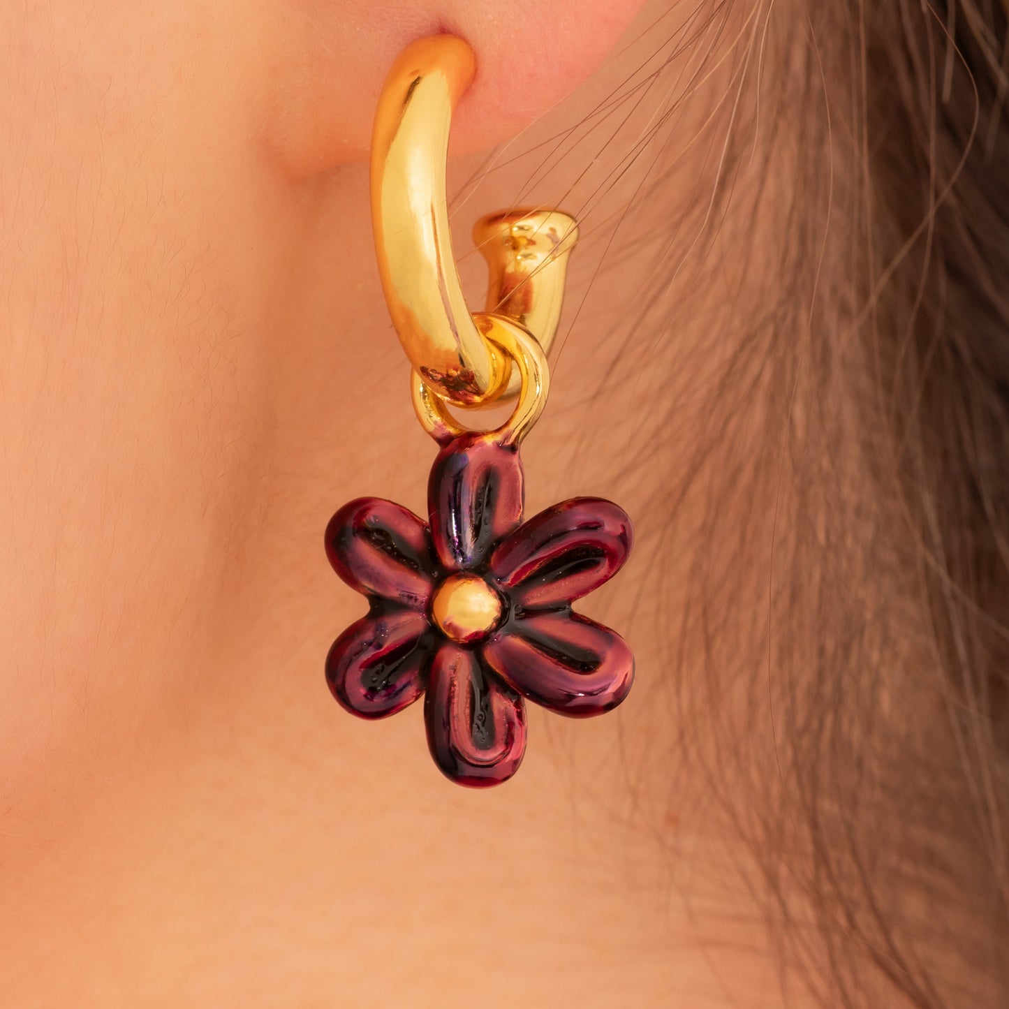 Dijes MAXI para Argollas  FLOR MULTICOLOR