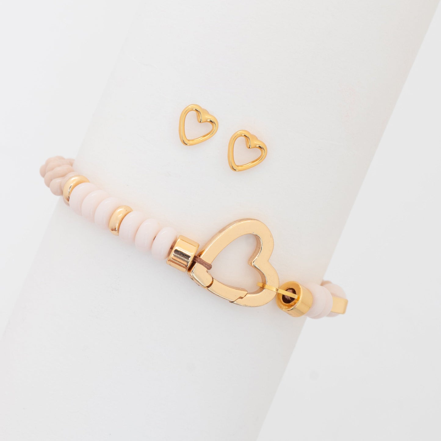 Pulsera Corazón Liso + Aretes