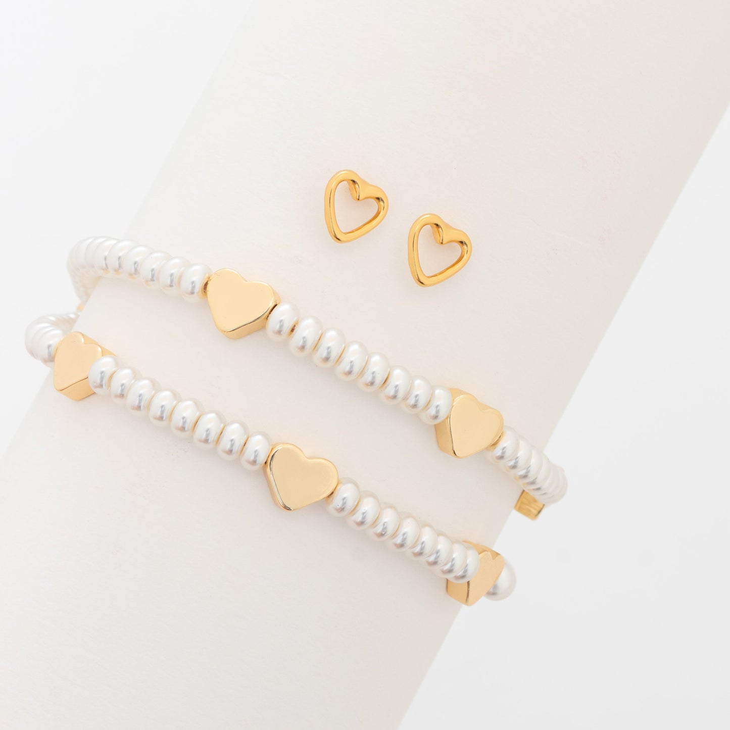 Pulsera 2 en 1 Corazones + Aretes