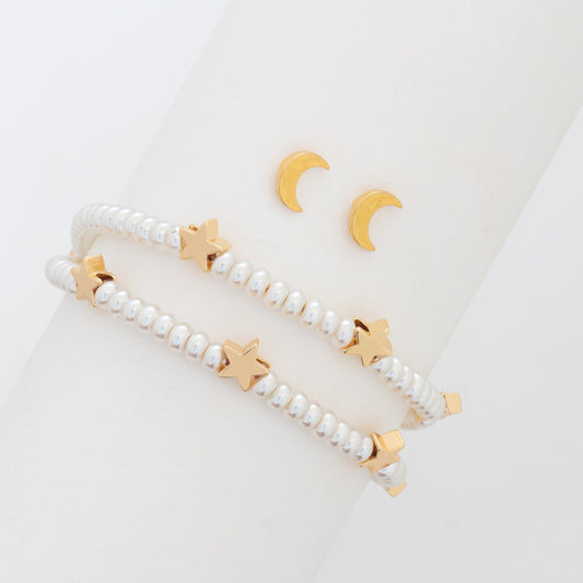 Pulsera 2 en 1 Estrellas + Aretes