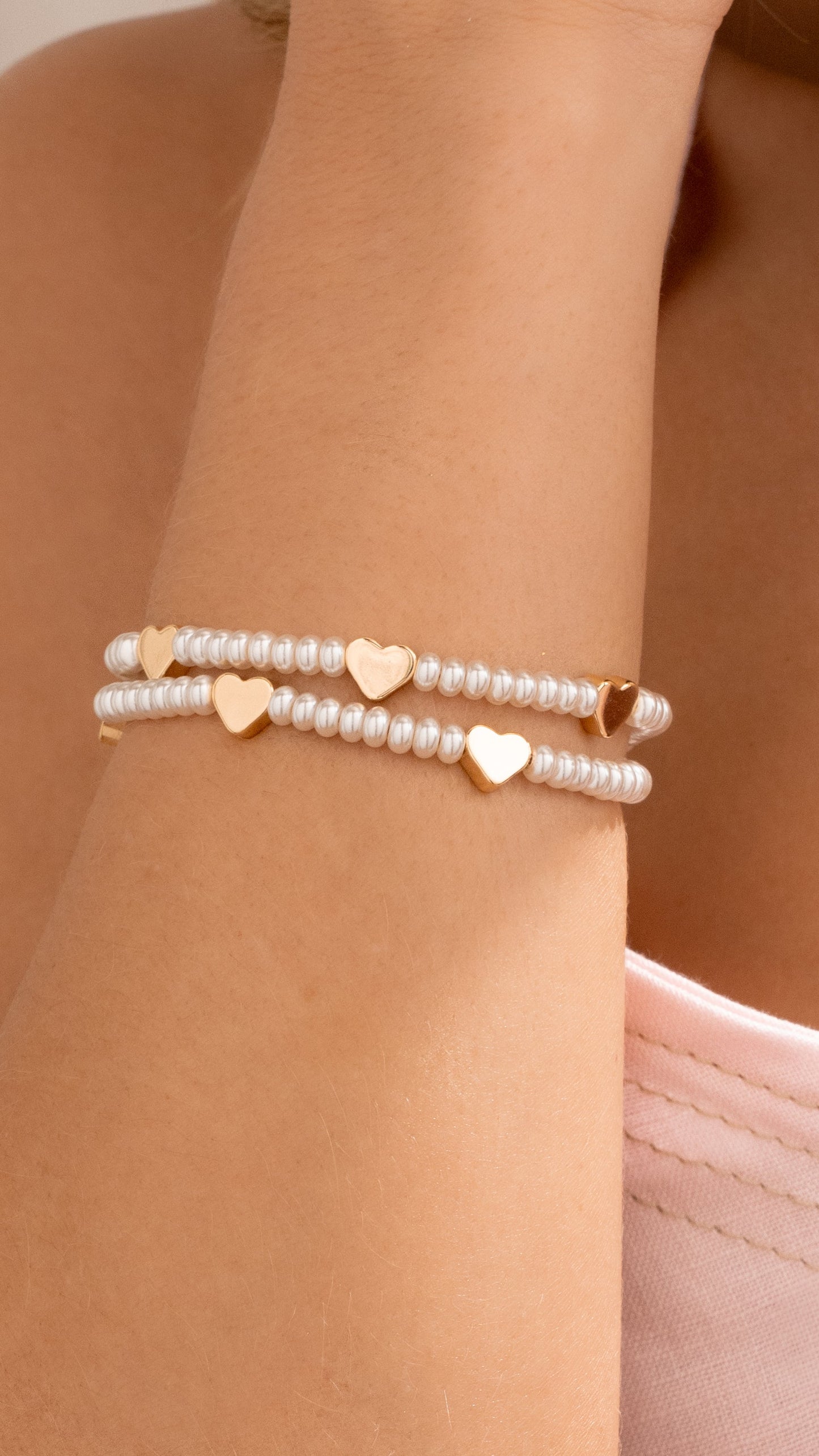 Pulsera 2 en 1 Corazones + Aretes