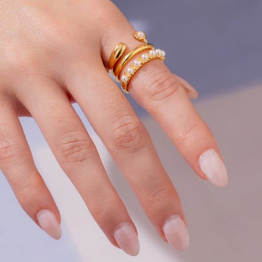 Set x 3 Anillos Perla