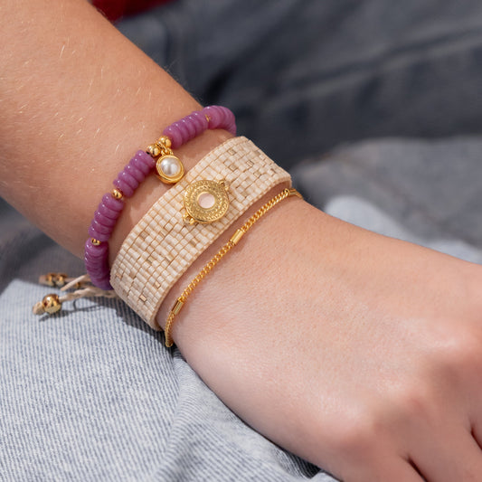 Set x 3 Pulseras Tejida perla