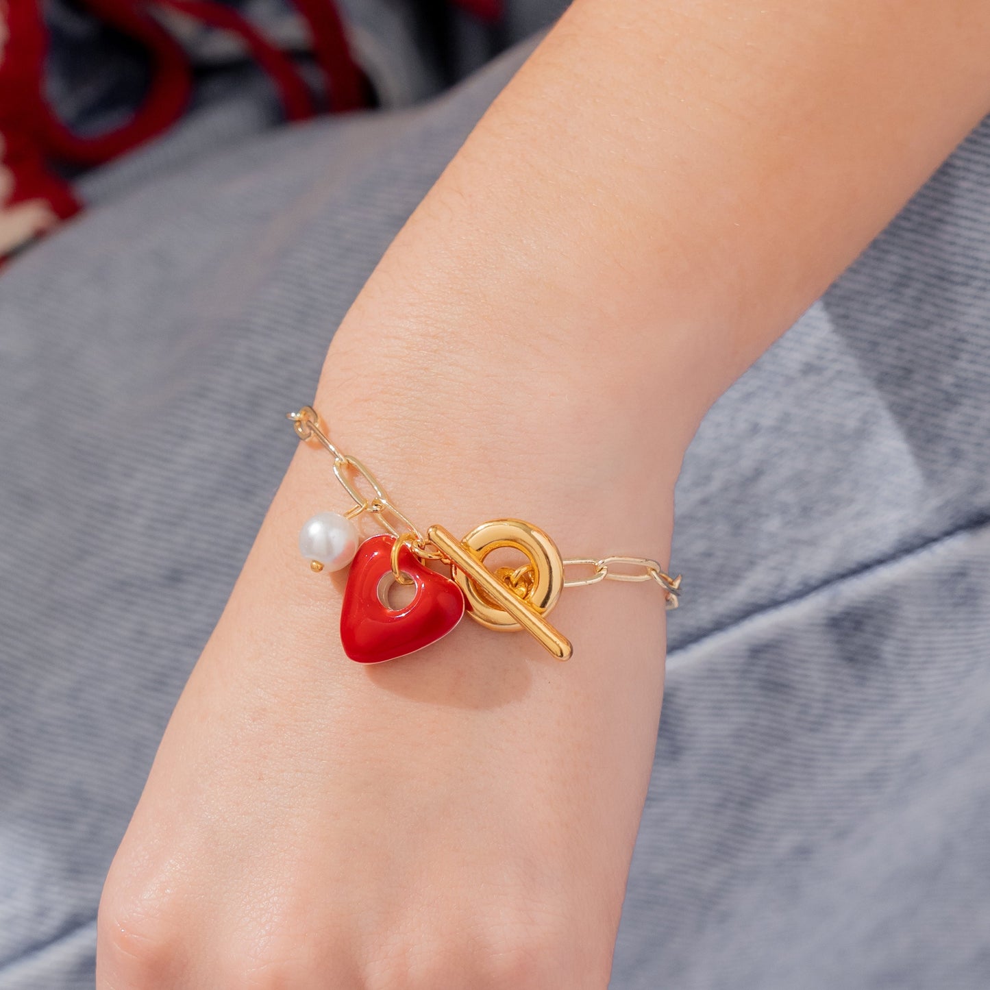 Pulsera Corazón Perla