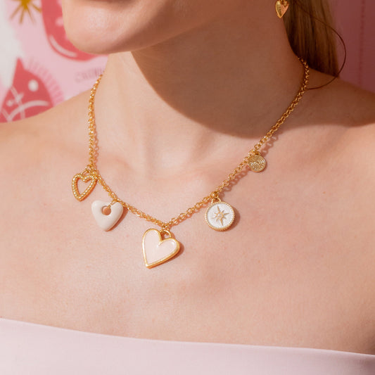 Multicharms Corazones Nude + Aretes