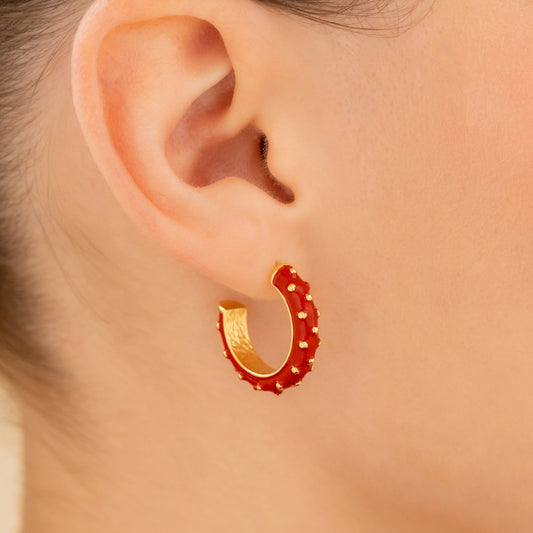 Argollas Puntos Rojo