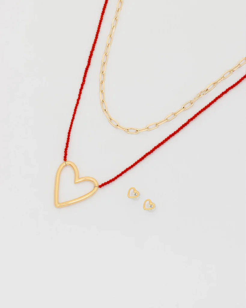 Collar x 2 Layering Corazón Silueta
