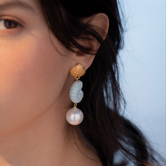 Aretes Caracol Perla