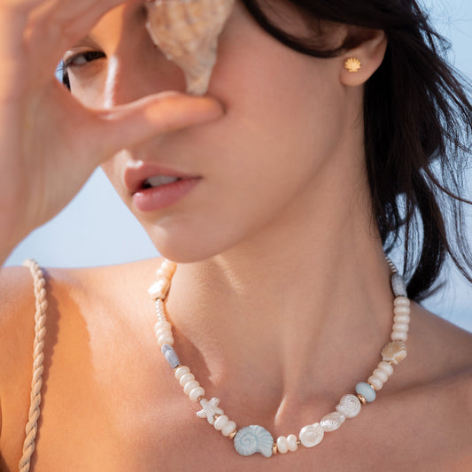 Collar Caracoles + Aretes