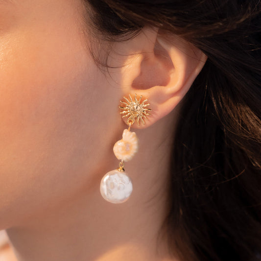 Aretes Sol Perla