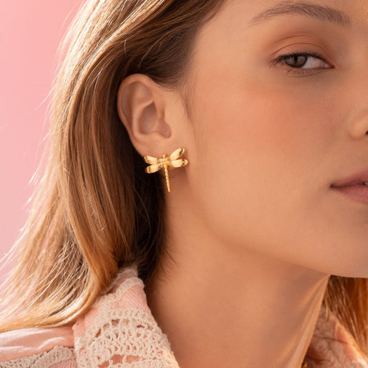 Aretes Libelula Oro