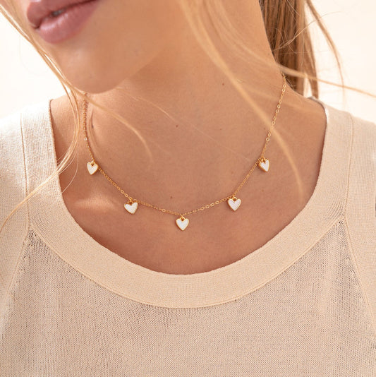 Cadena Multi Corazones Blanco