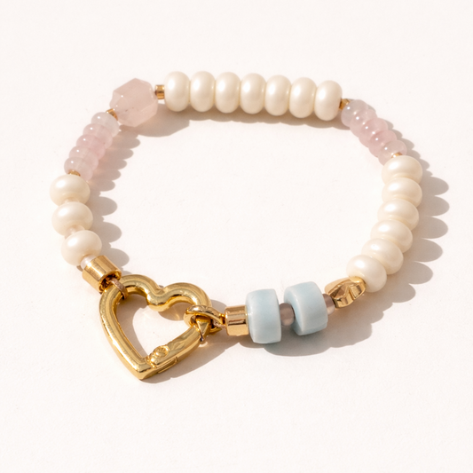 Pulsera Pastel Broche Corazón