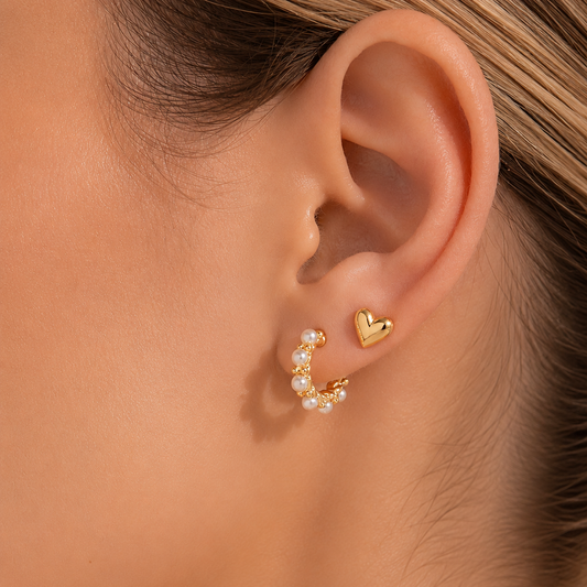 Set X2 Aretes Argolla Perla