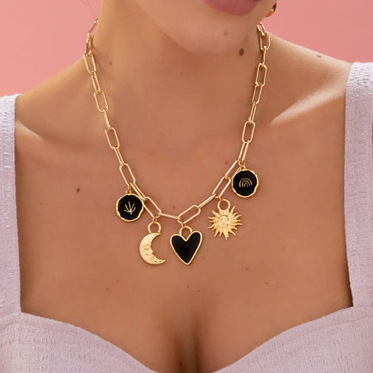 Collar Multicharms Black