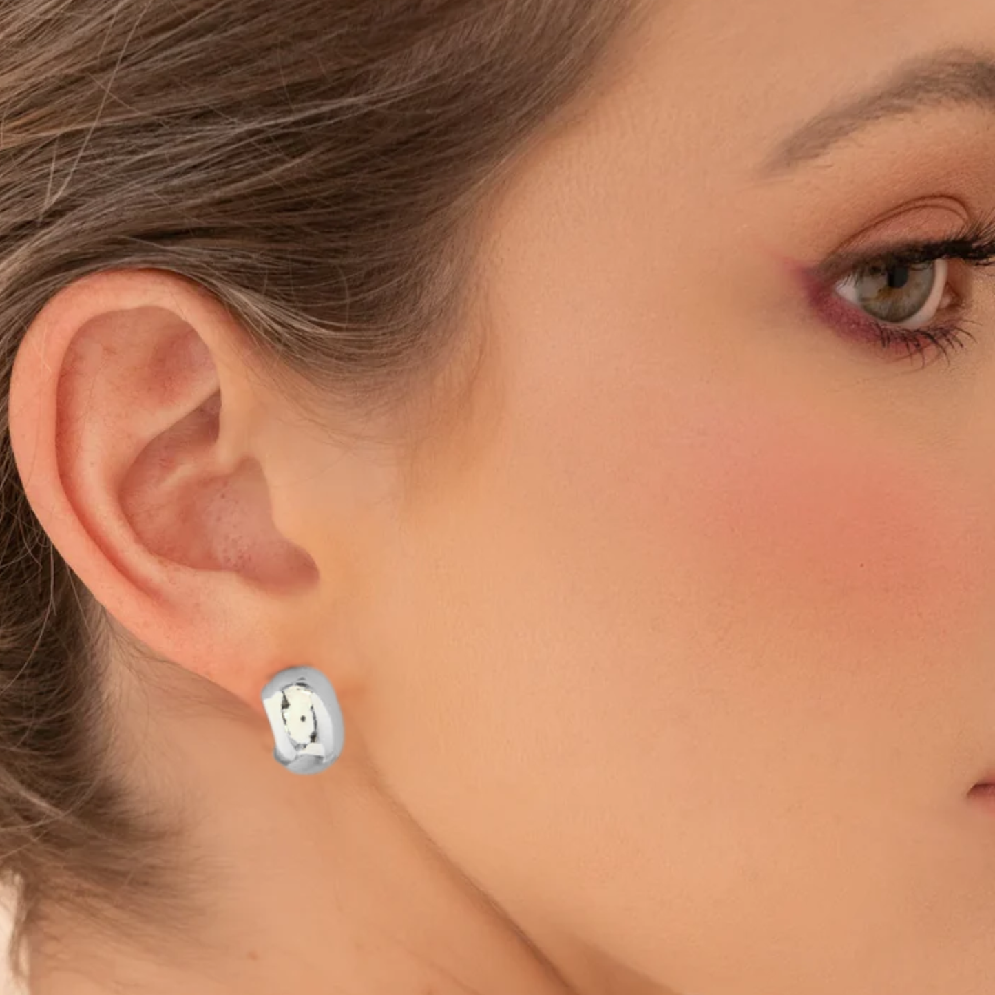 Argollas Mini Chunky Silver