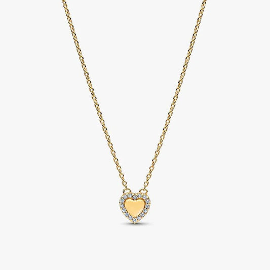 Engravable Heart Halo Collier