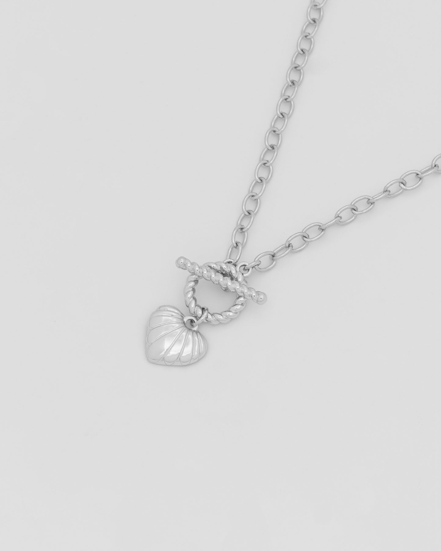 Collar Broche Corazón Plata