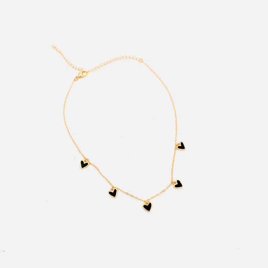 Cadena Multi Corazones Negros