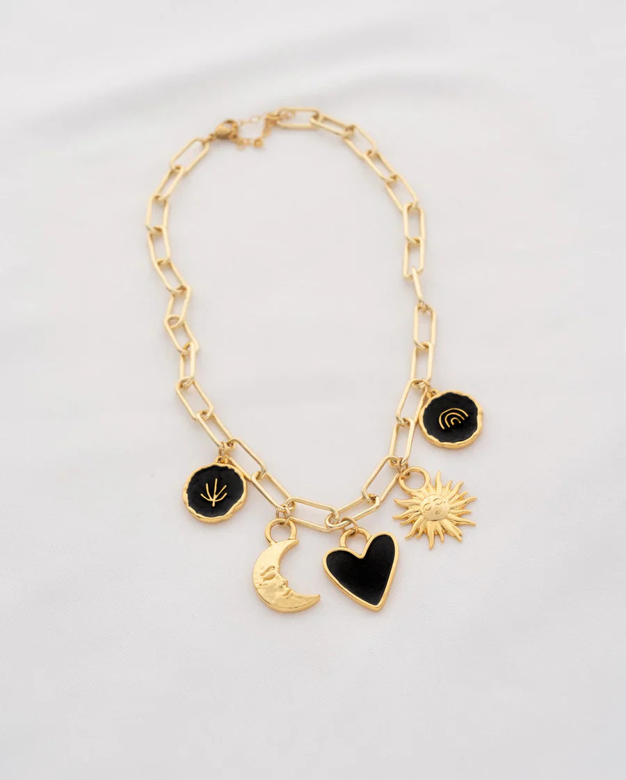 Collar Multicharms Black
