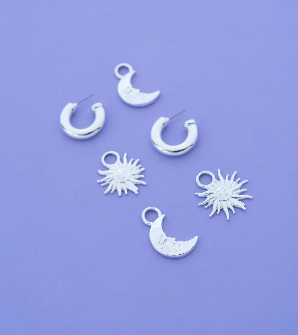 Argollas Luna Y Sol Plata