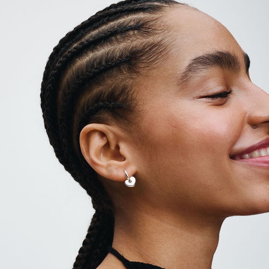 Heart Open Hoop Earrings