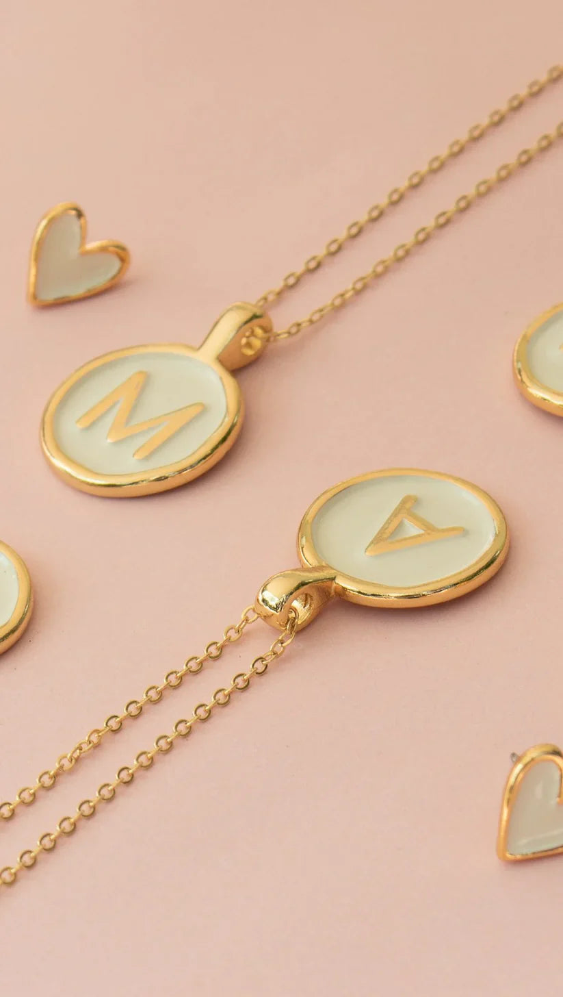 Set Cadenita Letra C + Aretes