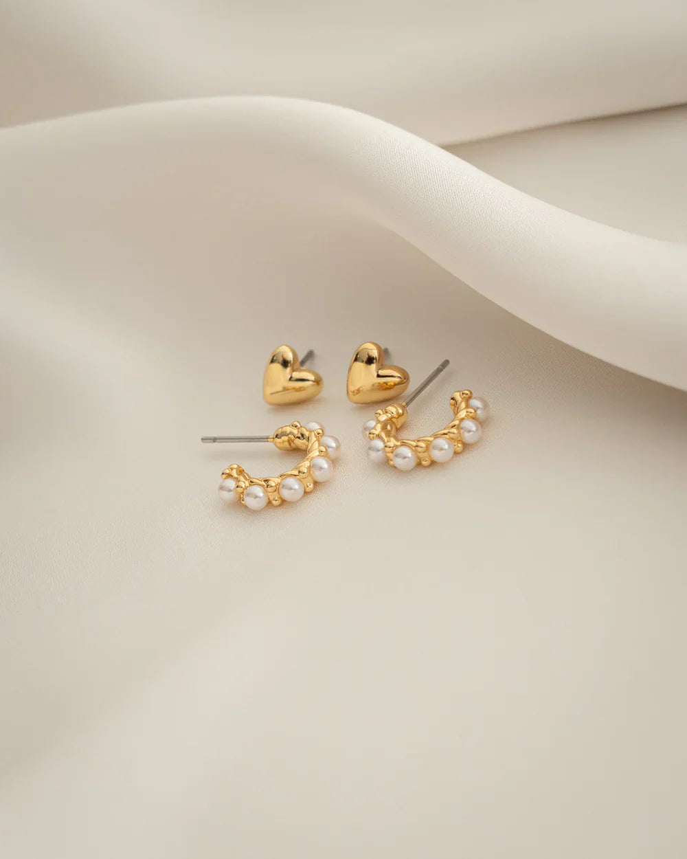 Set X2 Aretes Argolla Perla