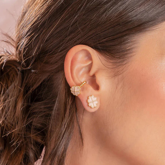 Set x2 Aretes Trebol Rosa
