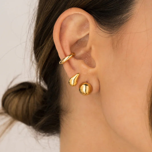 Set x3 Aretes Gotas y Bolas Oro