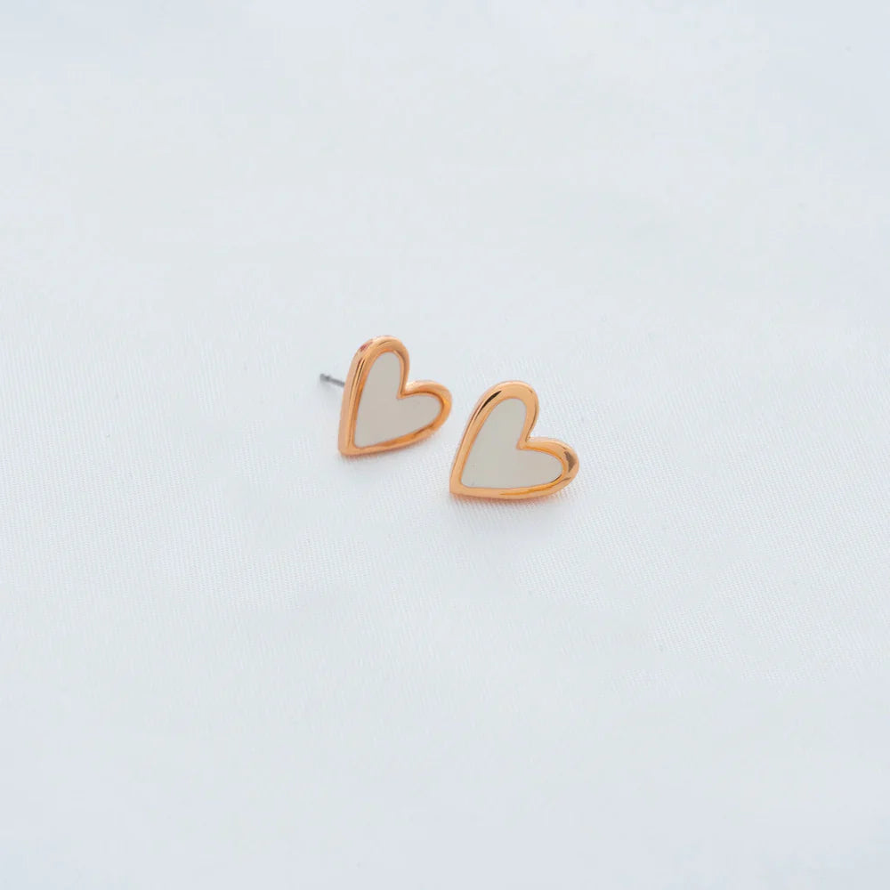 Aretes Corazón Blanco