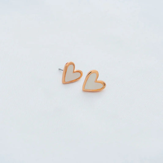 Aretes Corazón Blanco