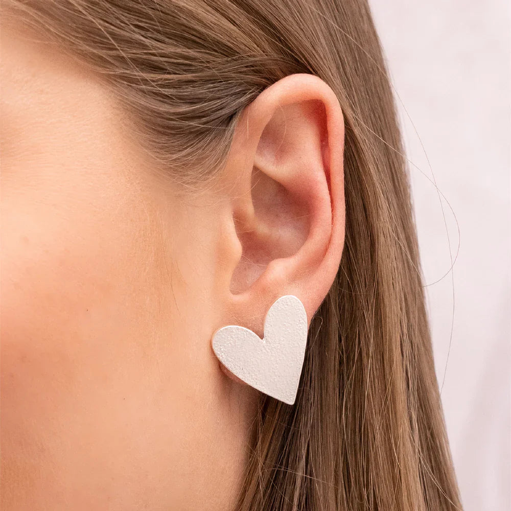 Aretes Maxi Corazon Silver