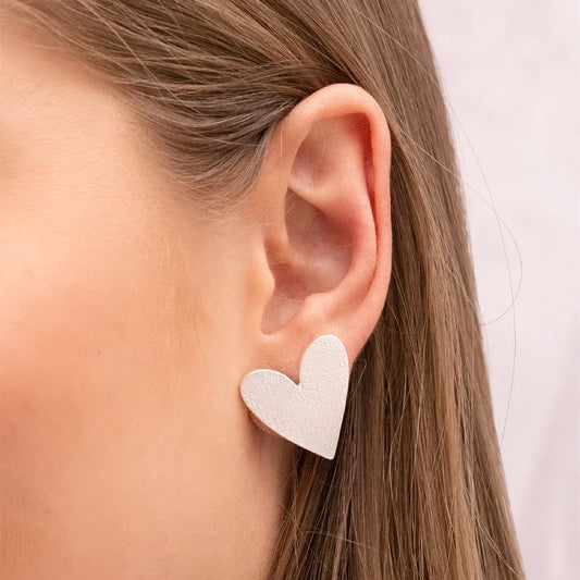 Aretes Maxi Corazon Silver