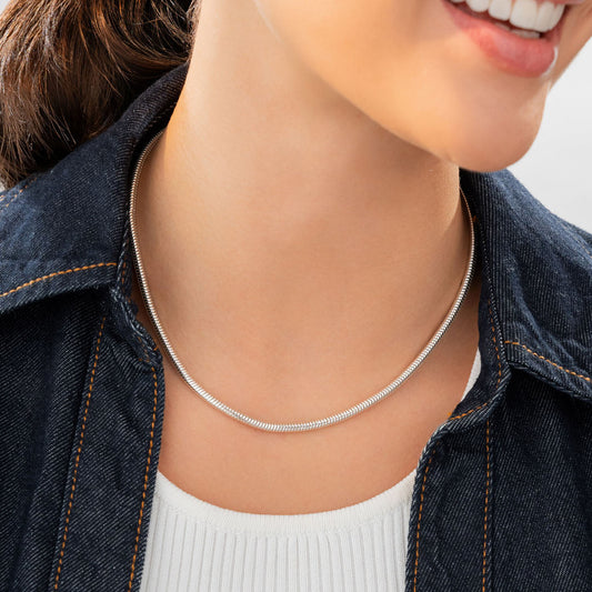 Collar Cadena Snake Plata