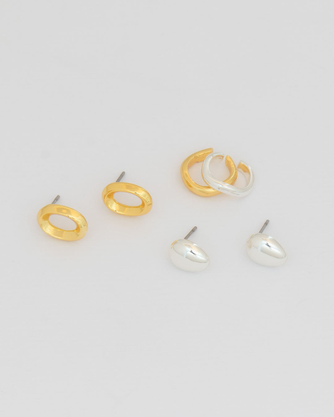 Set x 4 Aretes Ovalo Mix Metales